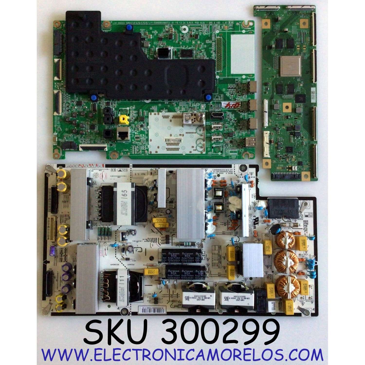 KIT DE TARJETAS PARA TV LG OLED / MAIN EBT66416903 / EAX69049007 / T-CON 6871L-6275B / 6870C-0852A / FUENTE EAY65689411 / EAX69061001 / PANEL LE650AQD (EN)(A1) / AC650AQL / MODELOS OLED65CXPUA / BUSWLJR / OLED65CXAUA / DUSQLJR / BUSWLJR / OLED65A1AUA